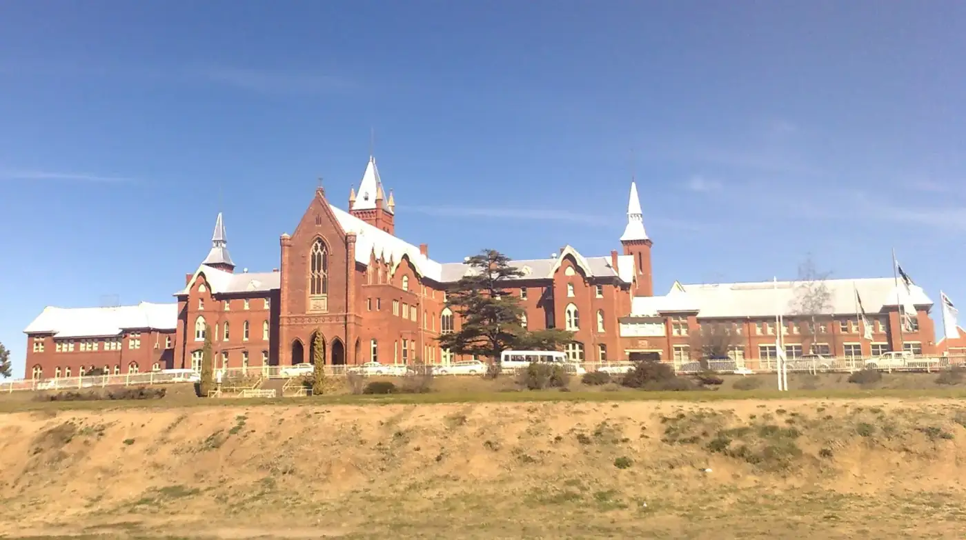 The sandstone front of St Stanislaus’ College, a boarding school in Bathurst, New South Wales